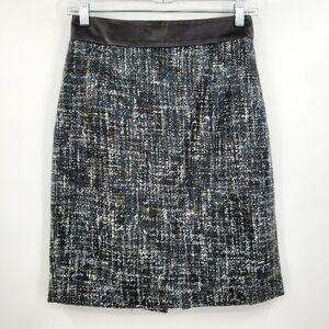 Banana Republic Tweed Pencil Skirt in Black, White & Blue